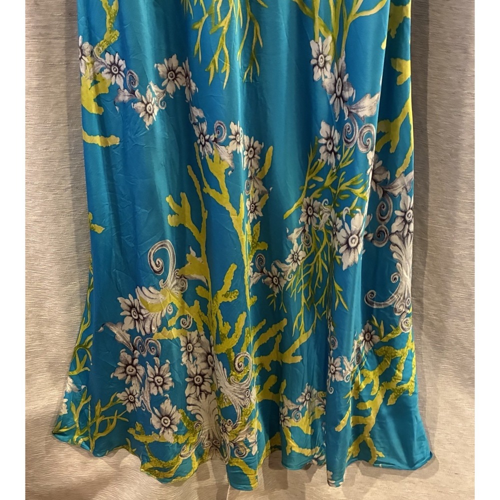 Vintage Cache Silk Halter Maxi Dress Beaded Floral Y2K Prom Formal Glam Size 2 - Picture 5 of 13